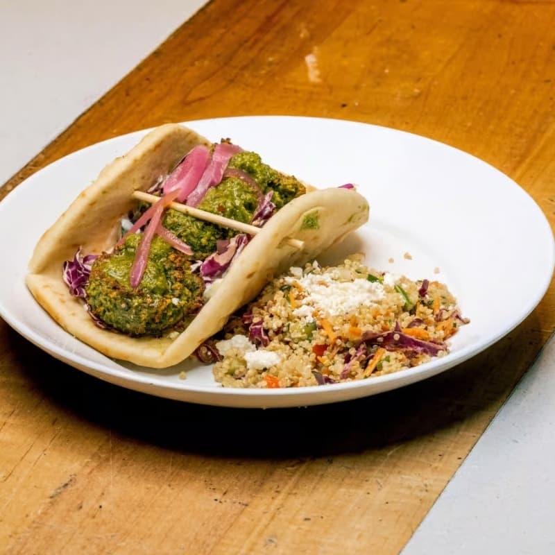 Baked Falafel Pita at Brocheta Bistro