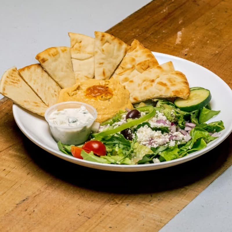 Hummus & Salad Plate at Brocheta Bistro