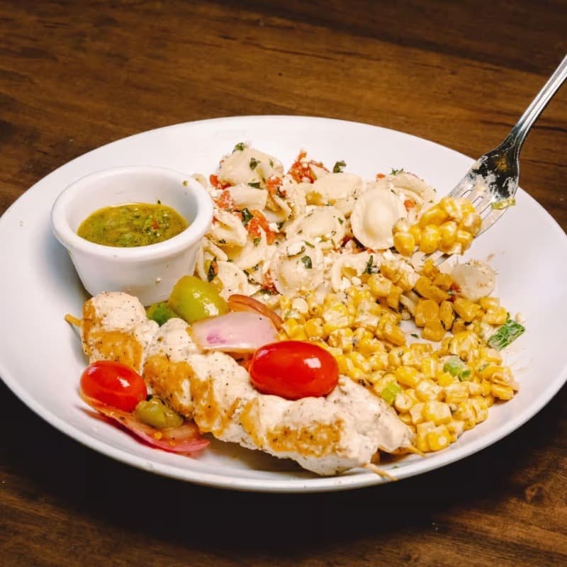 Chicken Kabobs, grilled to order at Brocheta Bistro