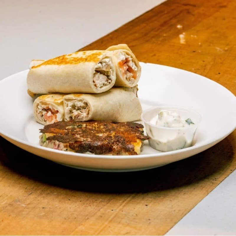 Chicken rollups, catered by Brocheta Bistro